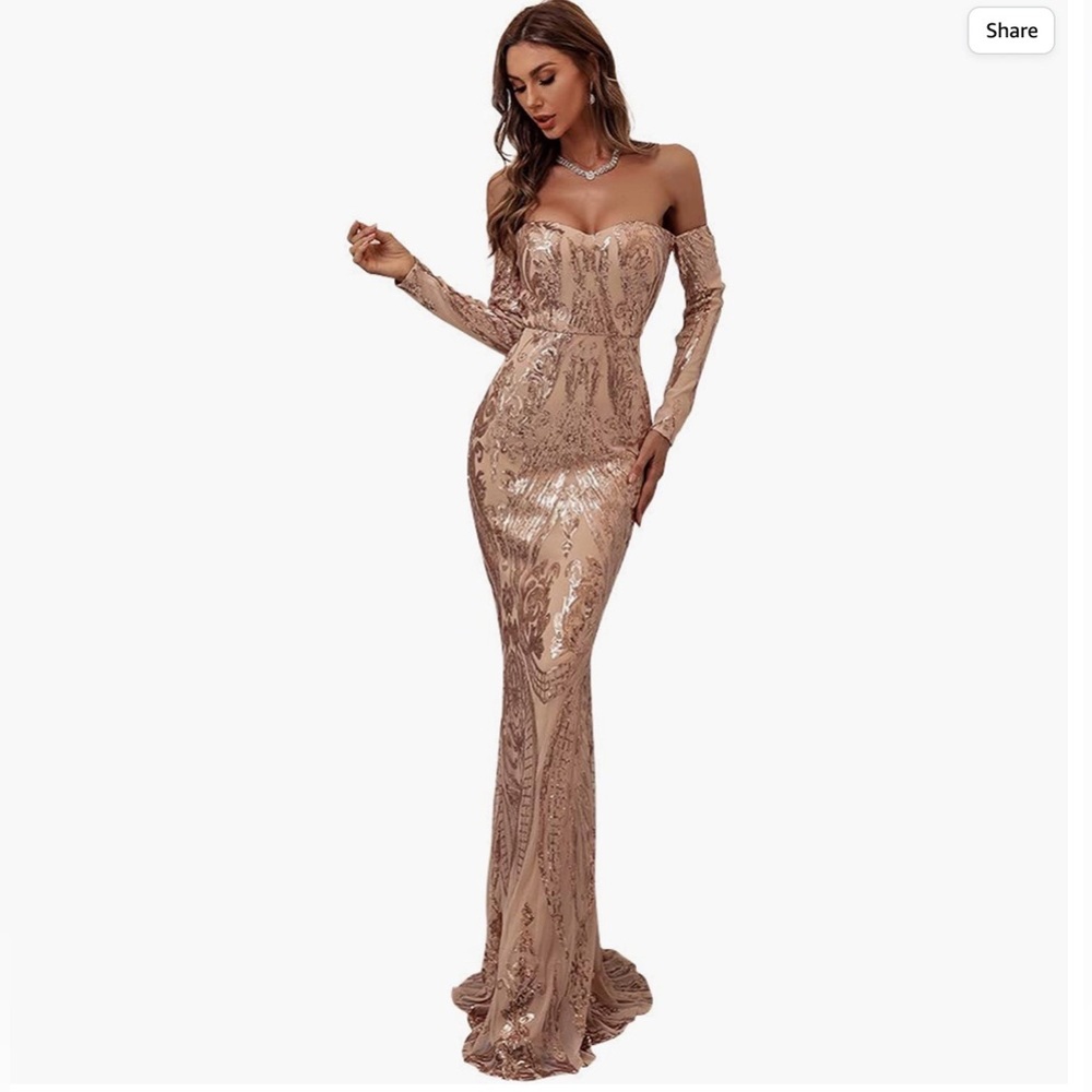 Missord Rose-Gold, Off the shoulder Mermaid Gown (Size M)